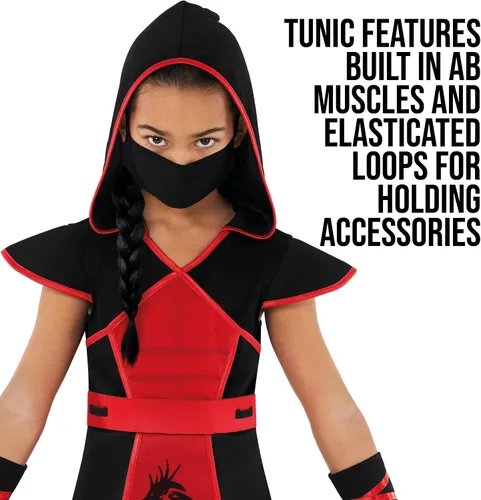 Vista 3 de Morph - Disfraz de ninja para niñas, disfraz de ninja rojo, disfraz de ninja para niña, disfraz de ninja para niñas, disfraz de ninja para niña