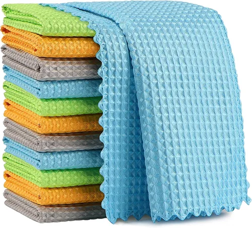 Vista 12 de AIDEA Paño de limpieza de vidrio de microfibra, 12 unidades, paño de limpieza mágico gris 11 × 11 pulgadas