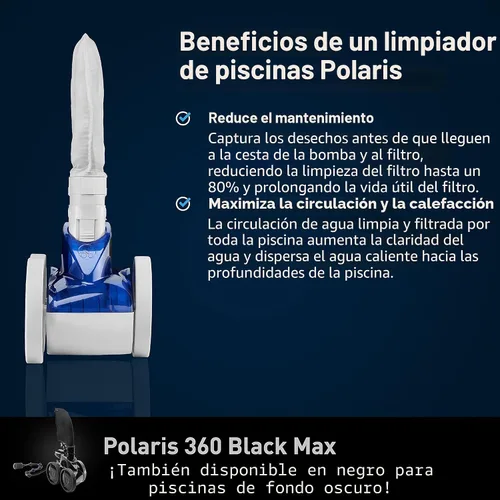 Vista 6 de Limpiador de Piscina Polaris Vac-sweep lateral de presión 280, Negro