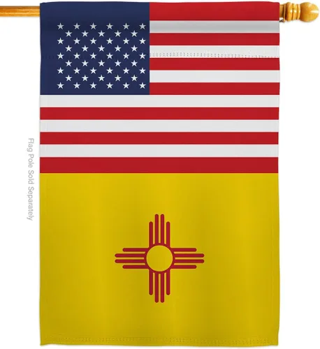 Vista 9 de US New Mexico Garden House Flags Set Americana States USA American Territories Republic Country Particular Area Small Decorative Gift Yard Banner