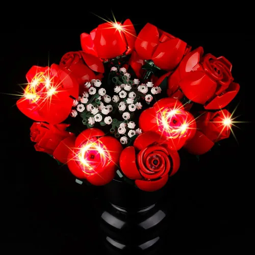 Vista 12 de Kyglaring Kit de luces LED compatible con Lego Set 10313, accesorios de iluminación compatibles con iconos de ramo de flores silvestres, solo luces