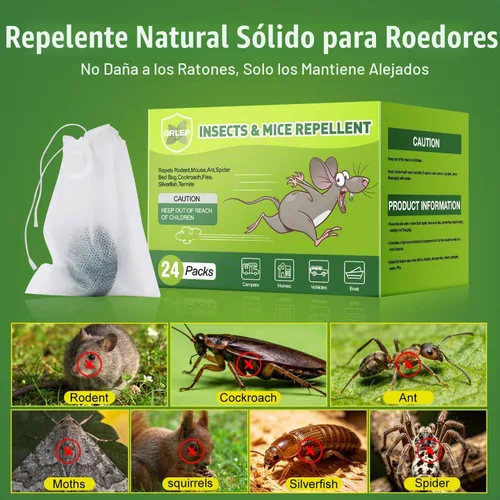 Vista 3 de Repelente de roedores repelente de ratones, 24 unidades, aceite de menta