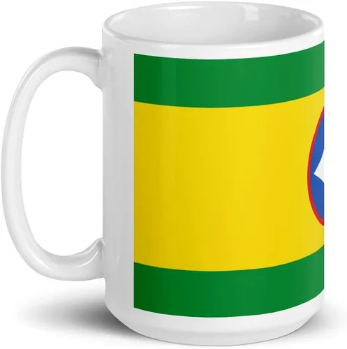 Vista 2 de Bandera de Bucaramanga Santander - Taza de café de cerámica blanca