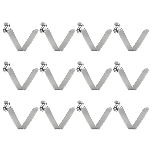 Vista 12 de HARFINGTON 12 unids botón único kayak paleta broche resorte clip 0.630x0.220 in 65Mn resorte acero en forma de V hueco elevación telescópica tubo