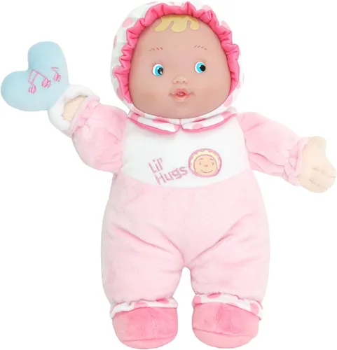 Vista 6 de JC Toys Lil' Hugs Pink Soft Body - Tu primera muñeca bebé - Diseñado por Berenguer - Edades 0 +, 12 pulgadas