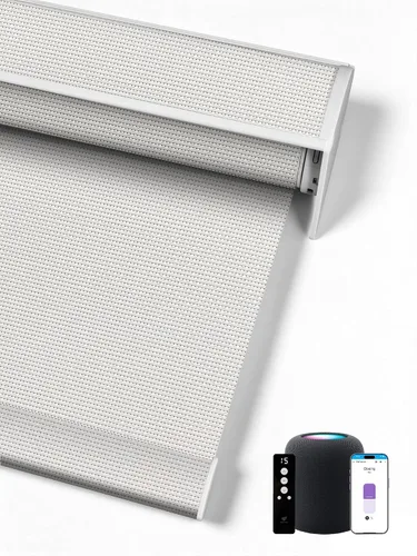 Vista 24 de SmartWings Persianas Enrollables Inteligentes Motorizadas con Filtro de Luz, Persianas Eléctricas con Control Remoto para Ventanas Compatibles