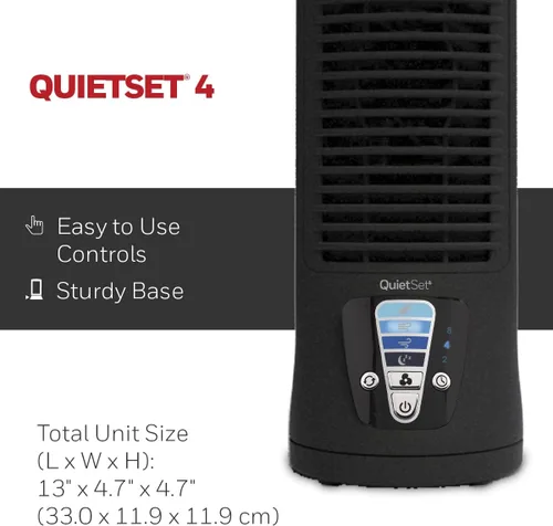 Vista 5 de Honeywell Mini ventilador de torre Quietset de 13 pulgadas