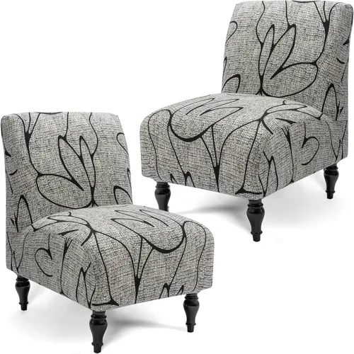 Vista 10 de Liykimt Funda para Silla de Acento sin Brazos Slipcover, Funda Slipcover para Silla Slipper de Spandex Elástico Extraíble para Silla sin Brazos