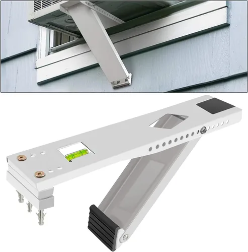 Vista 11 de Soporte de aire acondicionado de ventana con 2 brazos, soporte de CA resistente para unidad de ventana, kit de instalación de hasta 200 libras