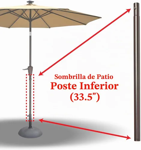 Vista 4 de YardGrow Poste inferior de repuesto para sombrilla de patio, con hebilla de bala, con hebilla de bala
