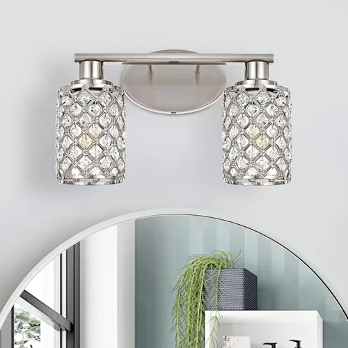 Vista 10 de 3 Luces de Iluminación de Oro para Baño, Luz Moderna de Tocador de Granja, Accesorio de Iluminación de Tocador de Cristal para Cuarto de Polvo