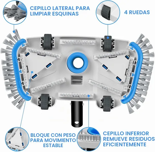 Vista 7 de TidyMister Cabezal de vacío de piscina con peso rectangular con limitador Rectángulo