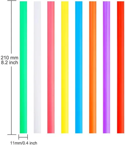Vista 2 de 100 pajitas grandes para batidos, coloridas y desechables de plástico con boca ancha para batidos de leche (0.43" de diámetro y 8.2" de largo)