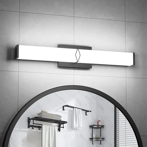 Vista 14 de Lámparas de baño sobre espejo, luces modernas de tocador de 16 pulgadas para baño, barra de luz LED regulable de 20 W, 2000 lm, accesorios de Negro