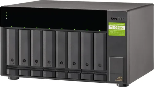 Vista 8 de QNAP TL-D800C Caja de almacenamiento JBOD de escritorio de 8 bahías con conectividad USB 3.2 Gen 2 Tipo-C