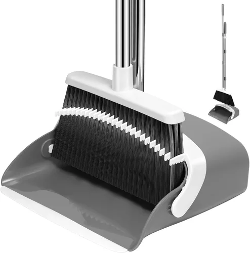 Vista 25 de NACENA - Juego de escoba y recogedor con dientes, con mango ajustable de 52 pulgadas de largo, para limpiar cabello, adecuado para el hogar, cocina