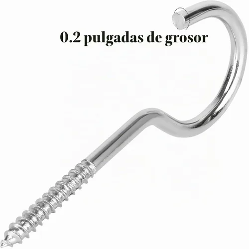 Vista 3 de Ganchos de tornillo grandes, ganchos de techo resistentes de 4 pulgadas para plantas colgantes de interior y exterior, 10 piezas