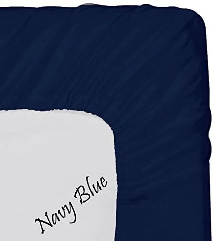Vista 2 de American Linen Juego de sábanas de algodón egipcio de alta clase, color azul marino sólido de 1000 hilos, 6 piezas, 100% algodón egipcio, satén