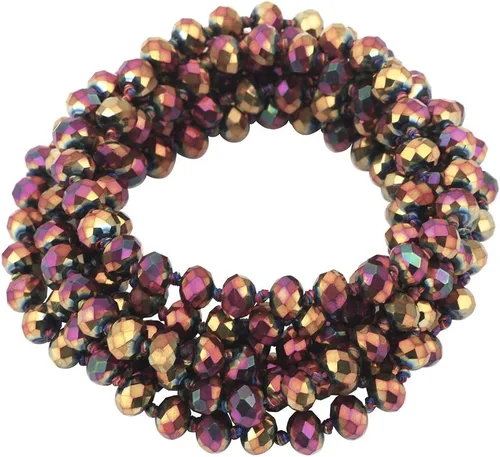 Vista 4 de Firstmeet - Collar con nudo de cuerda, de cuentas de cristal, largo, para mujer.