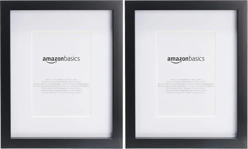 Vista 7 de Amazon Basics Marco de fotos rectangular de 5 x 7 pulgadas o 4 x 6 pulgadas con paspartú, paquete de 2, color negro