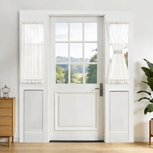 Vista 22 de Aquazolax - Cortinas transparentes para puerta y ventana gris - Cortinas con bolsillo para barra de 25 x 40 pulgadas para puertas de cristal