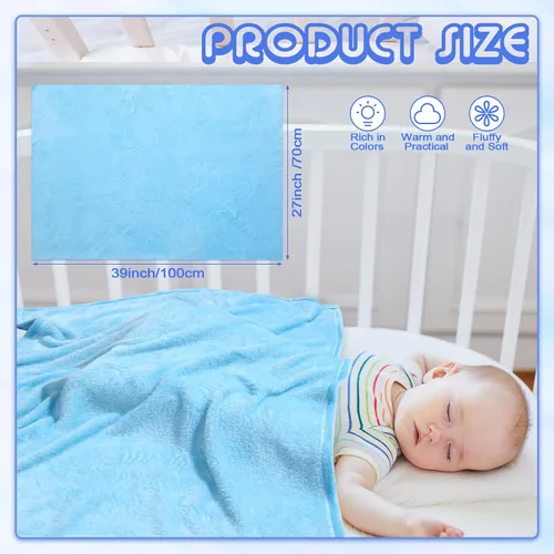 Vista 2 de Kinlop 16 mantas peludas para bebé, 39 x 27 pulgadas, suaves para niños, acogedora manta ligera y cálida, para primavera y verano, para bebés, niñas