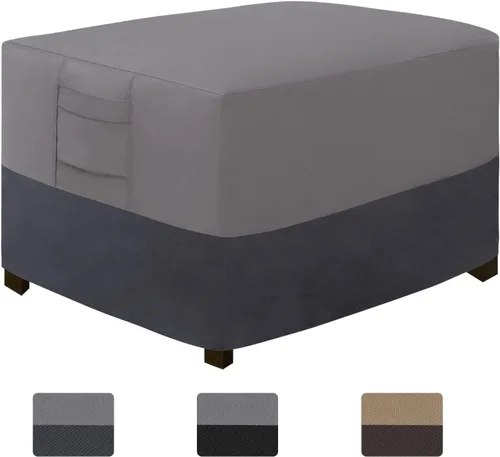 Vista 15 de Easy-Going Funda otomana para exteriores, funda impermeable para otomana de patio, funda resistente para muebles de exterior con asas acolchadas