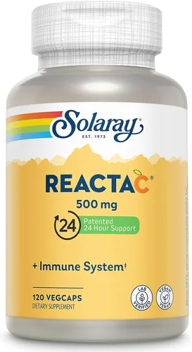 Vista 9 de SOLARAY Reacta-C con vitamina C 500 mg - 200 mg concentrado de bioflavonoide, vitaminas de defensa inmunológica - Suplemento patentado de apoyo