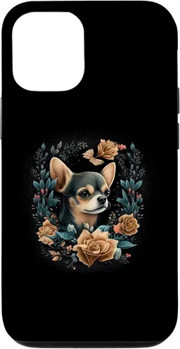 Vista 11 de iPhone 12 mini Chihuahua Lindo perro Hermoso Flores Niña Estuche para plantas