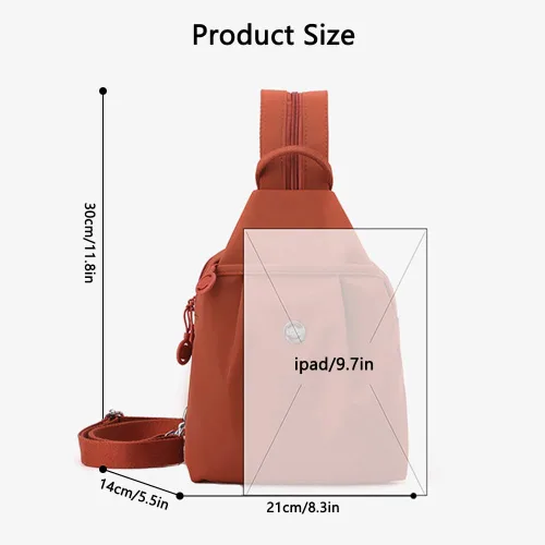 Vista 8 de Bolsa impermeable de 2 vías, bolsa de hombro convertible Oxford de gran capacidad, bolsa cruzada para mujer, mochila de viaje, Negro -, Mediana
