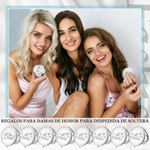 Vista 6 de Barydat 10 espejos compactos para dama de honor, regalos I Do Crew, color Azul