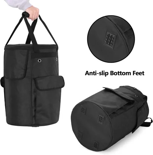 Vista 5 de samdew Funda para tanque de propano, bolsa de tanque de gas propano de 20 libras con solapa lateral abatible y función de mesa estable, 2 bolsillos