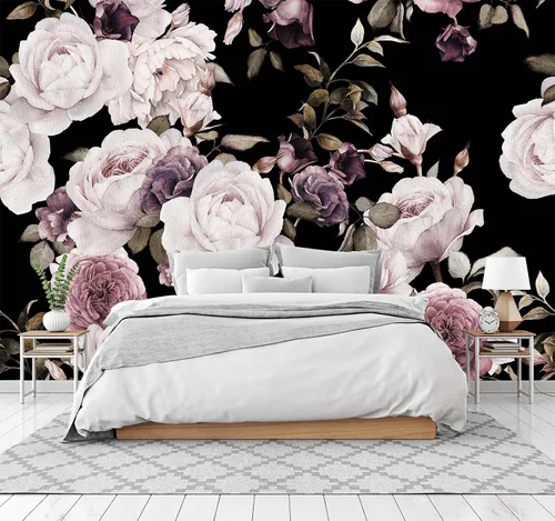 Vista 25 de Mural de pared - Papel pintado 3D de decoración, nubes rosas, 155" x 103" (no autoadhesivo)