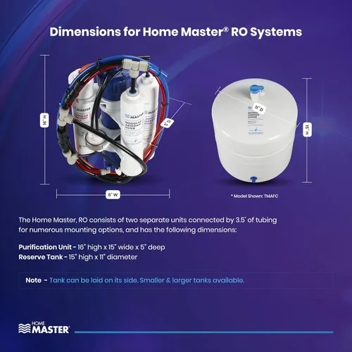 Vista 4 de Sistema de filtro de agua por ósmosis inversa TMAFC Artesian de Home Master, para bajomesada, TMAFC