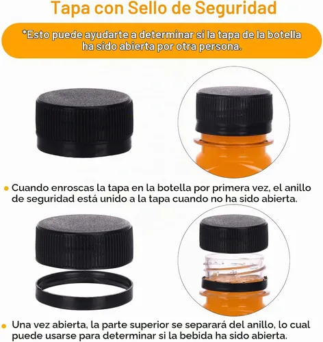 Vista 4 de SUPERLELE 20 botellas de plástico de 2 onzas con tapas, botellas de jengibre reutilizables, transparentes, a granel, para jugo, leche y otras bebidas
