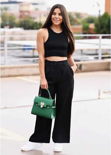 Vista 6 de SUGU - Bolso Saffiano clásico con asa superior para mujer