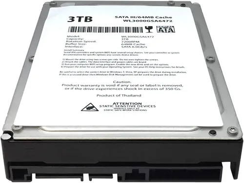 Vista 3 de WL 3TB 7200RPM 64MB caché SATA III 6.0Gb/s 3.5" Disco duro interno de escritorio (para RAID, NAS, DVR, PC de escritorio)