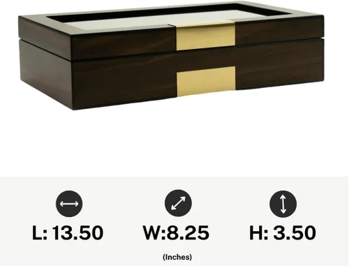 Vista 6 de Caja de reloj de madera de lujo multiusos, gafas de sol, gemelos y organizador de joyas - Love Forever