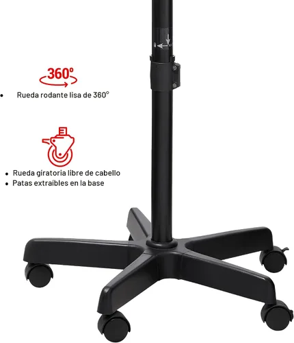 Vista 5 de RED by Kiss 3000 Secador de cerámica con capucha y soporte ajustable con temporizador digital, altura ajustable, ruedas de 360°, 3 configuraciones