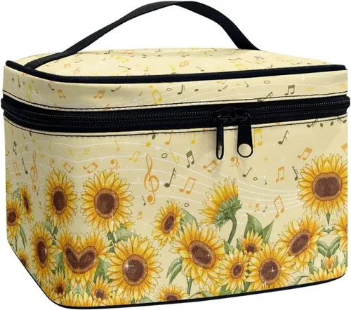 Vista 46 de doginthehole Bolsa de maquillaje, bolsa de cosméticos de viaje, bolsa de aseo portátil grande, organizador de accesorios para mujeres y niñas