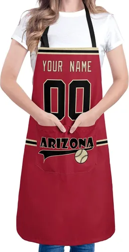 Vista 3 de ANTKING Custom Apron with Pocket Custom Any Name and Any Number Gifts for Dad Men Fans