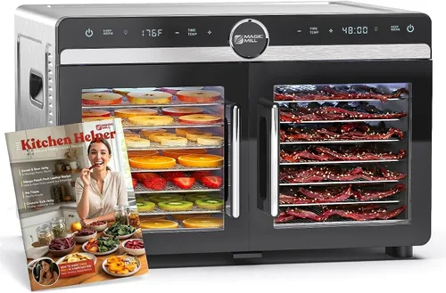 Vista 10 de Magic Mill Máquina deshidratadora Pro Food Potente sistema de secado uniforme con ventilador trasero de 600 W 7 bandejas de acero inoxidable