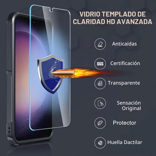 Vista 5 de Funda para Samsung Galaxy S24 FE, Cuerpo Completo Resistente de Servicio Pesado Robusta a Prueba de Golpes Funda Protectora para Teléfono con Correa