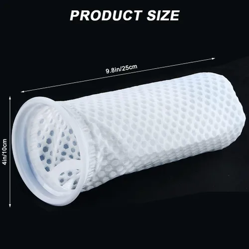 Vista 2 de 2 calcetines de filtro de panal de 4 pulgadas con anillo de 150 micras, diseño de panal 3D, bolsas de filtro de fieltro para acuario acuario de agua
