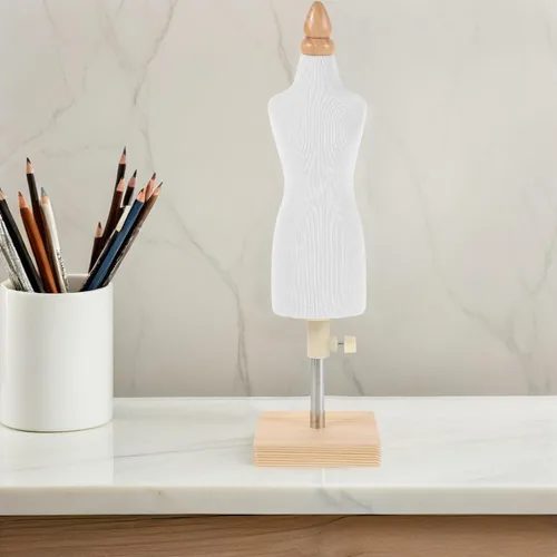 Vista 7 de Sewing Mannequin Dress Form with Wooden Adjustable Stand for Beginners Fashion Design and Doll Clothes Making Practice