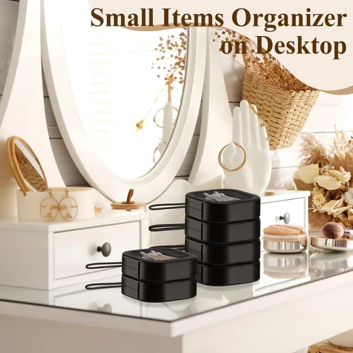 Vista 7 de Kathfly 6 piezas contenedor dispensador de gomas para el cabello organizador soporte para horquillas portátil para viajes soporte para hisopos