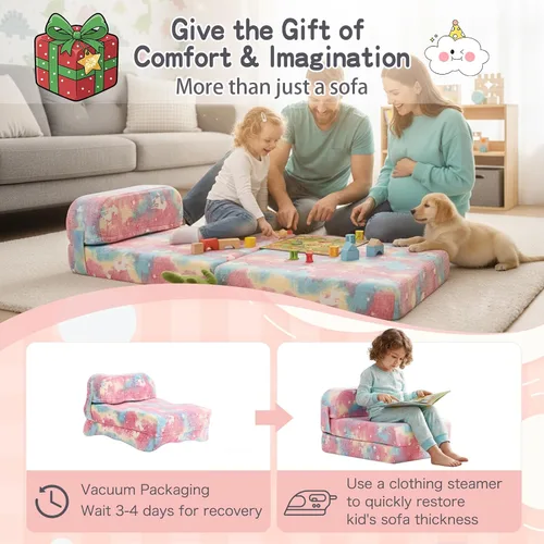 Vista 8 de Tiita Sofá cama plegable para niños, sofá cama plegable con funda extraíble, futón para niños, cama plegable para habitación de niños, sala