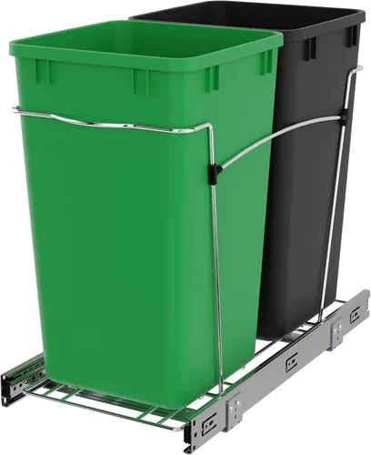 Vista 10 de Cesto de basura doble y extraíble RV V-15KD-18CS de Rev-A-Shelf
