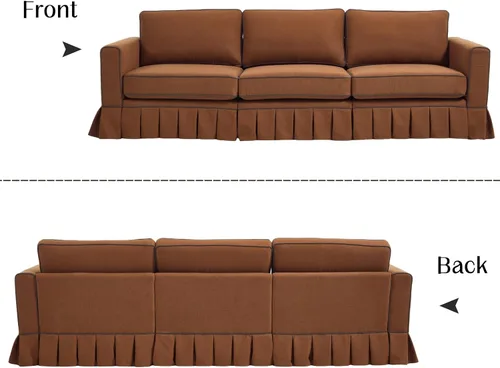 Vista 8 de CIMOTA Sofá de 89 pulgadas, sofá de 3 plazas para sala de estar, cómodo sofá modular con base con falda, asientos profundos, marco resistente, sofás