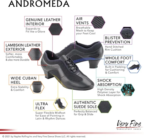 Vista 5 de Very Fine Andromeda Practice Teaching Ballroom - Zapatos de baile de ritmo latino para mujer